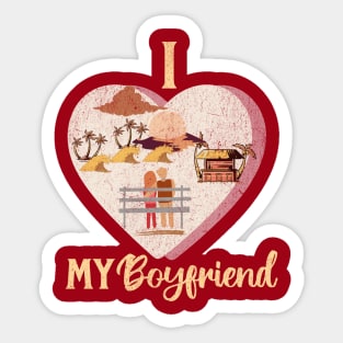 I love my boyfriend, my partner Sticker